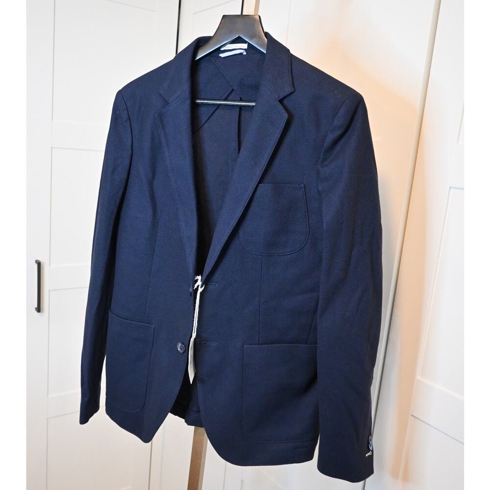 NWT: Gant Jersey Unconstructed Blazer in Evening Blue size 48 EU - Picture 2 of 13